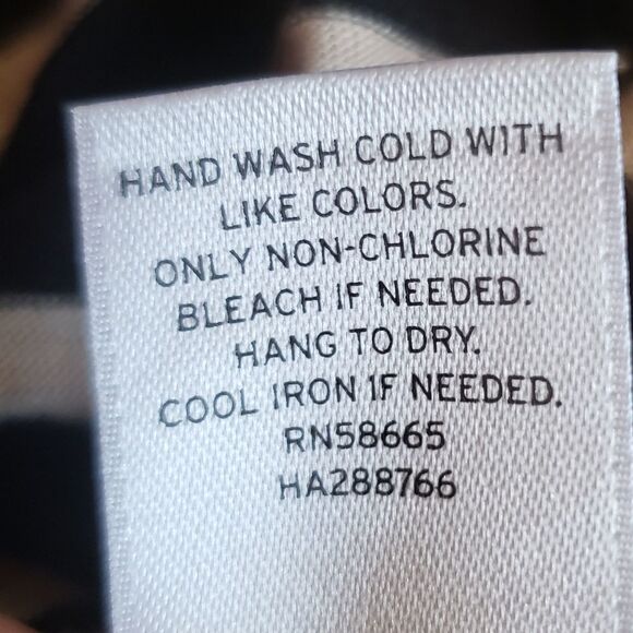 🔺️Halogen Black & Tan Striped Linen Blend Short Sleeve Top Medium - Picture 8 of 8